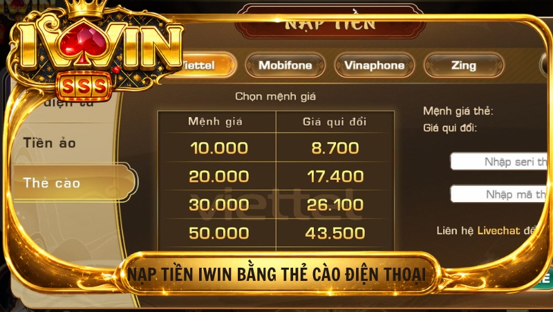 Nap Tien Iwin Bang The Cao Dien Thoai